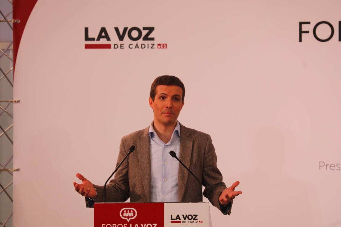 El presidente del Partido Popular Pablo Casado interviene en los Foros de La Voz de Cádiz