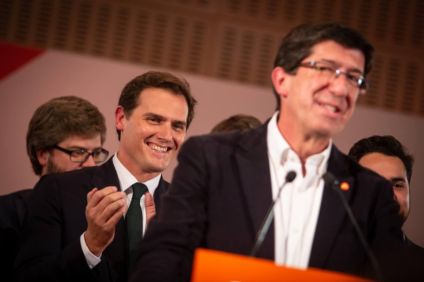 En imágenes, la celebración de la espectacular subida de Ciudadanos en Andalucía en las elecciones andaluzas