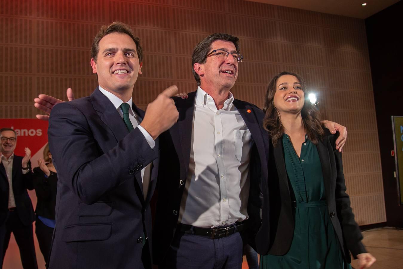 En imágenes, la celebración de la espectacular subida de Ciudadanos en Andalucía en las elecciones andaluzas