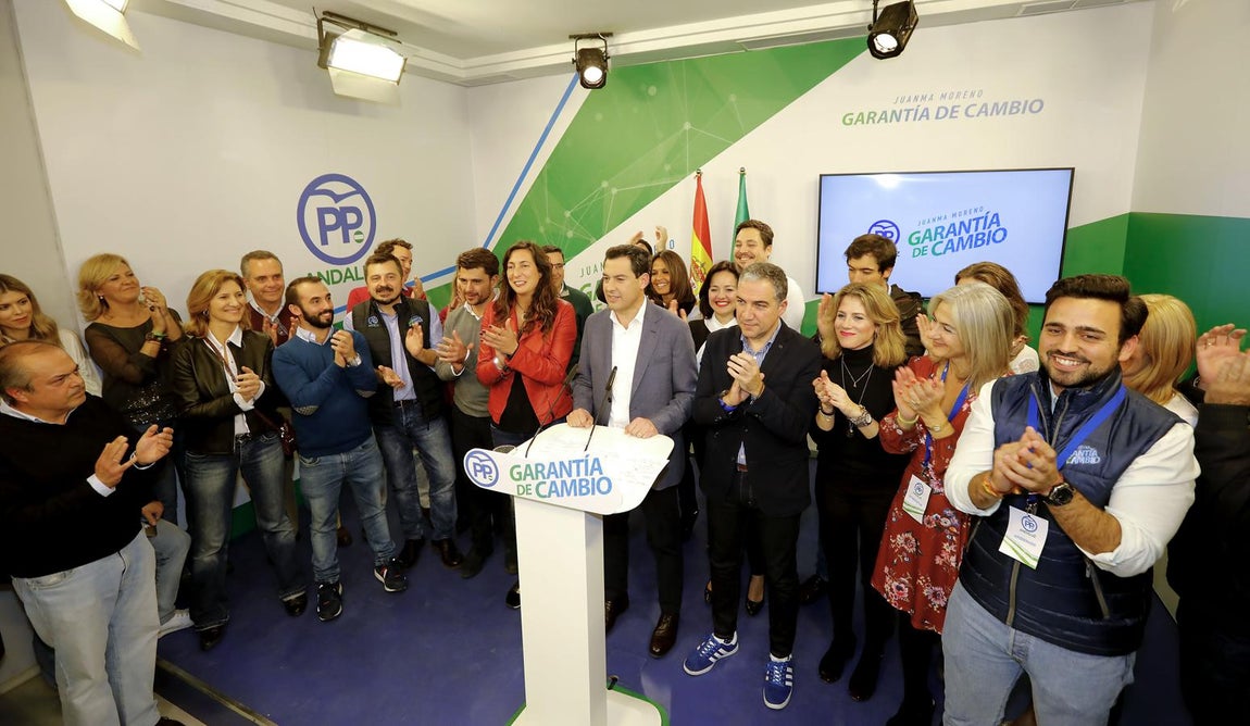 Euforia en la sede regional del Partido Popular tras conocer los resultados de las elecciones andaluzas