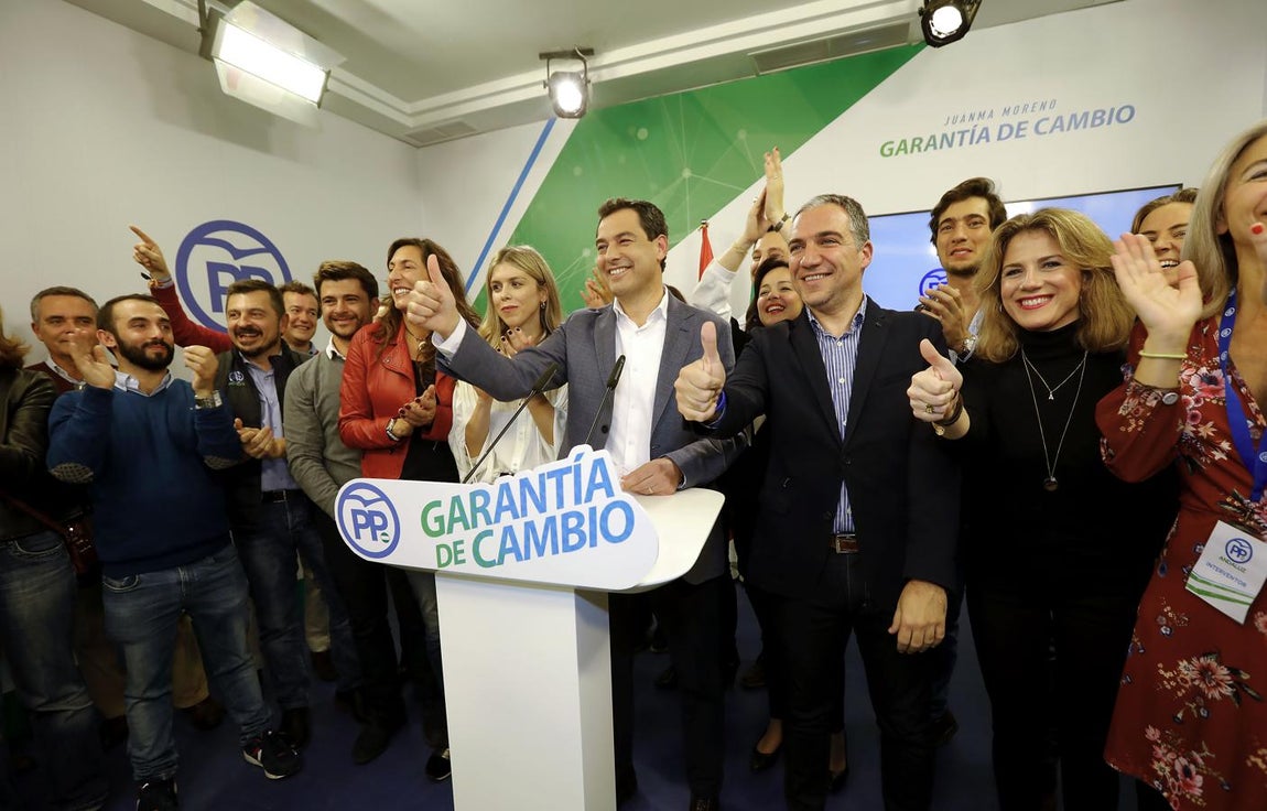 Euforia en la sede regional del Partido Popular tras conocer los resultados de las elecciones andaluzas