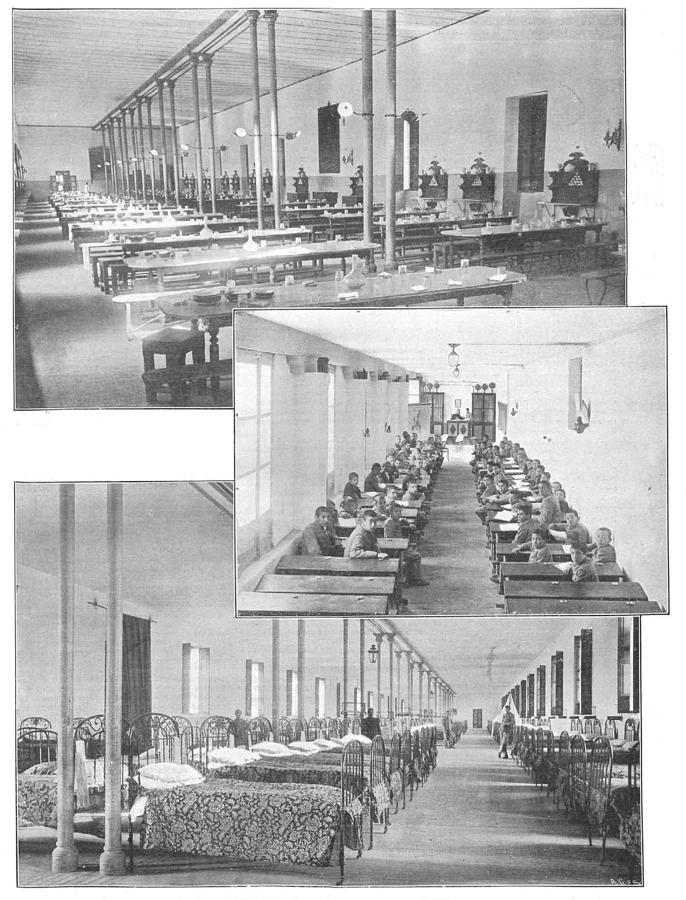 Alumnos e instalaciones del Colegio en 1901. Fotografías de Lucas Frailes en La Ilustración Española y Americana. 