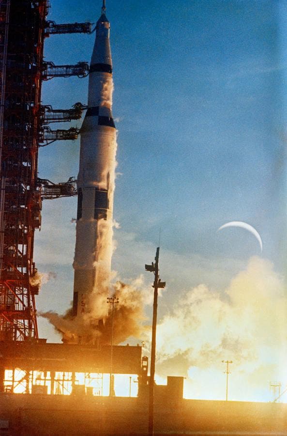 La misión Apolo VIII en imágenes. Apolo 8 durante el lanzamiento