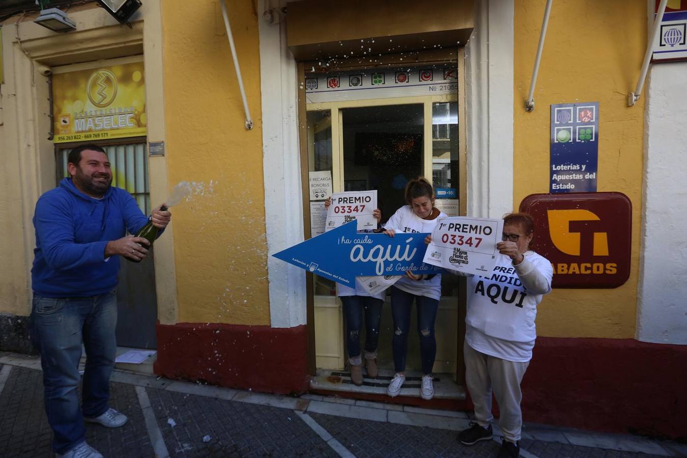 La alegría de la Lotería de Navidad en la provincia de Cádiz