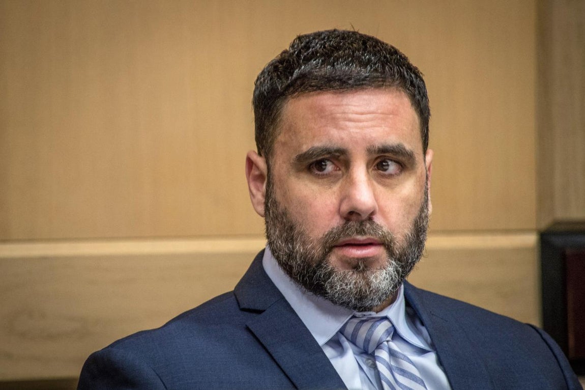 El ciudadano español-estadounidense, Pablo Ibar, asiste a una audiencia este sábado en el Tribunal Estatal de Florida, en Fort Lauderdale (EE.UU.). 