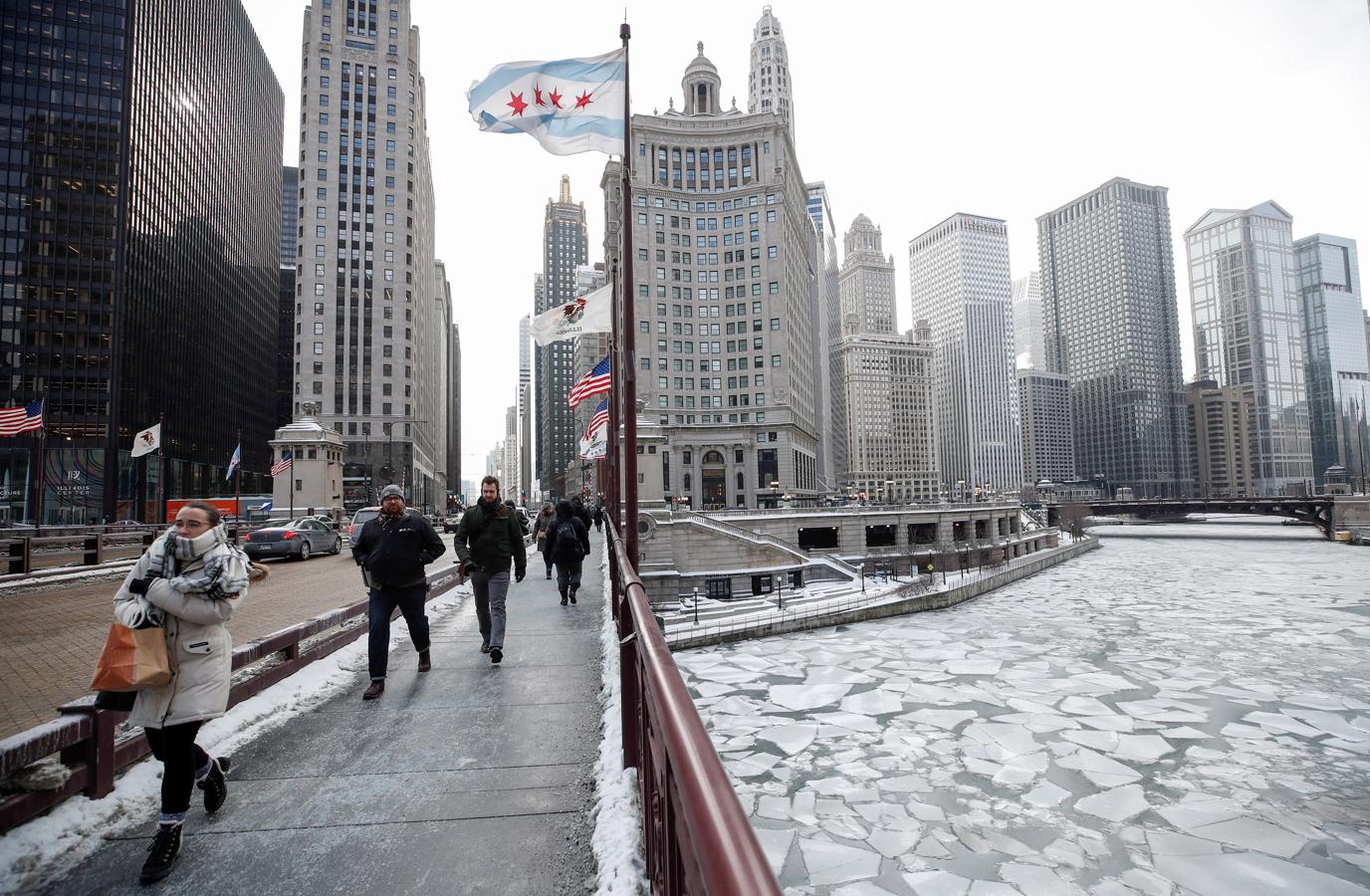 Las temperaturas en el área de Chicago podrían bajar hasta menos 31 grados centígrados.. 