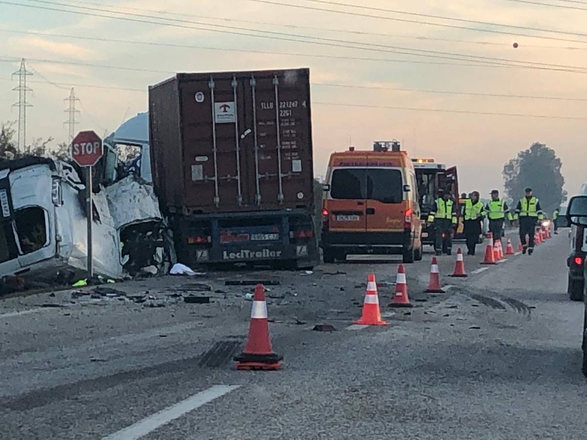 Crónica gráfica del accidente mortal en la carretera que une Arahal con Utrera