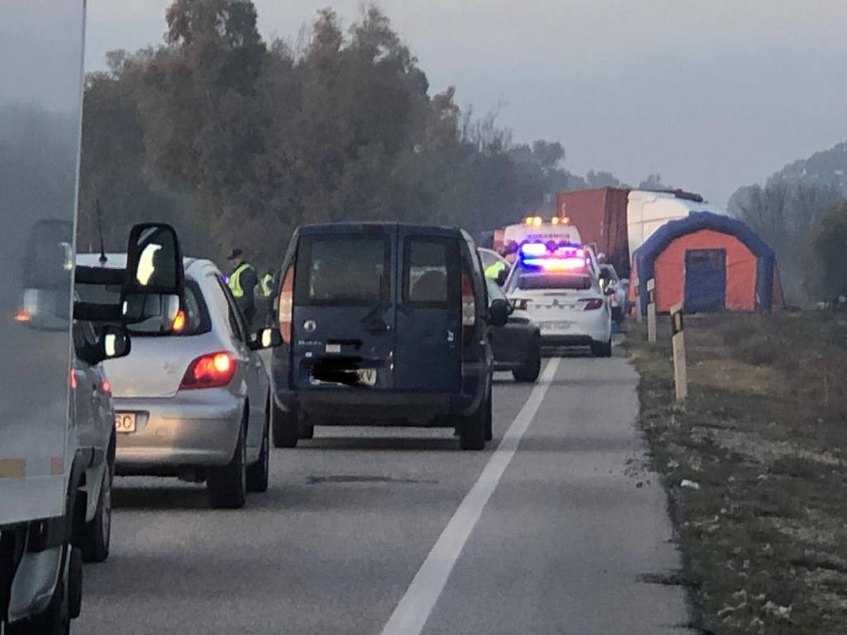 Crónica gráfica del accidente mortal en la carretera que une Arahal con Utrera