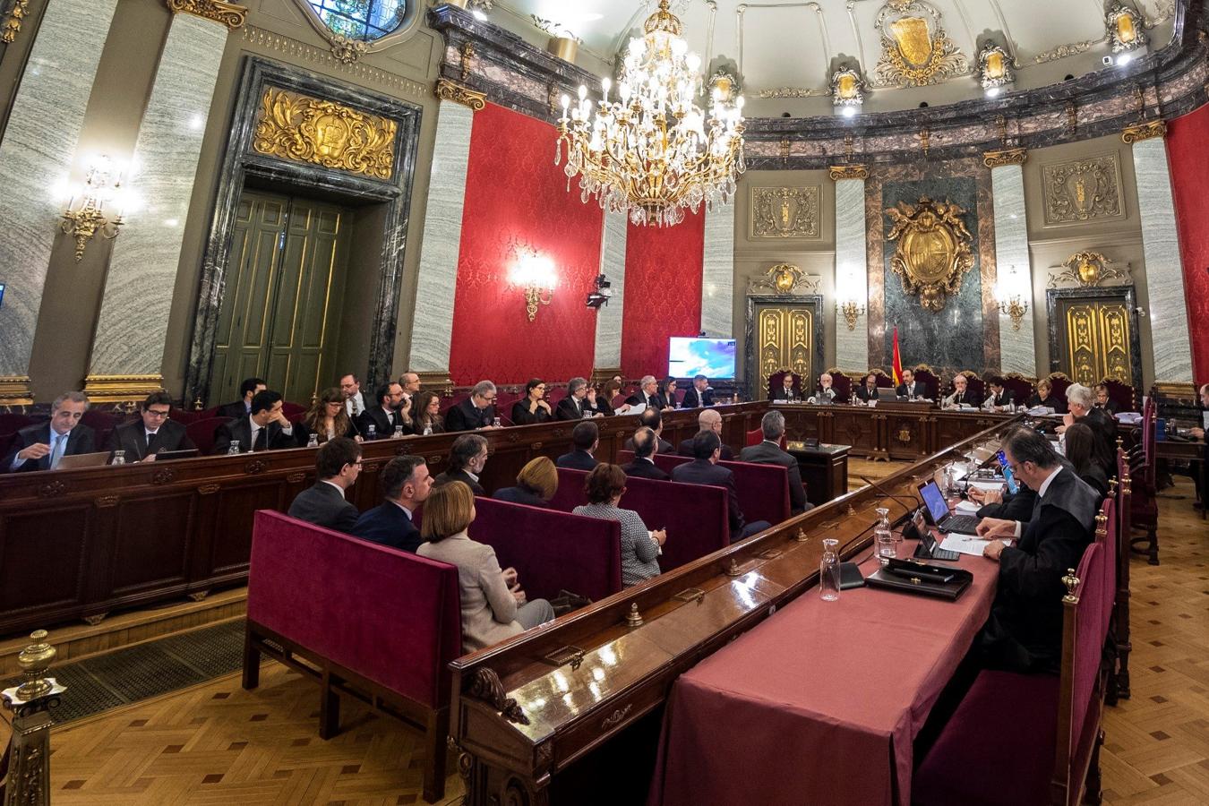 Vista general de la Sala donde se ha iniciado el juicio contra la cúpula del «procés».. 