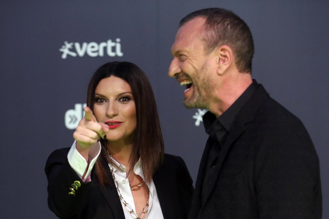 Laura Pausini y Biagio Antonacci. 