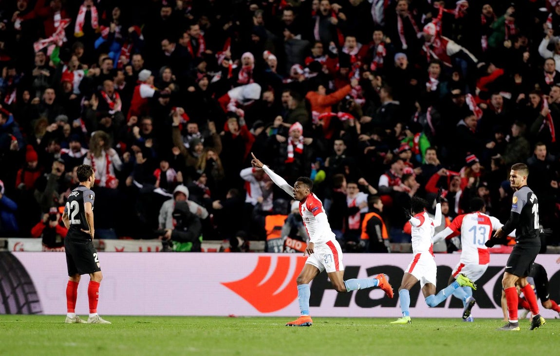 Las mejores imágenes del Slavia - Sevilla FC (4-3)