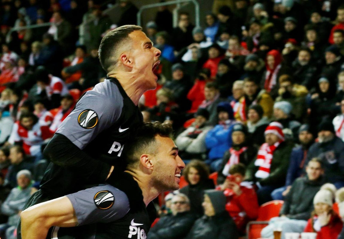 Las mejores imágenes del Slavia - Sevilla FC (4-3)