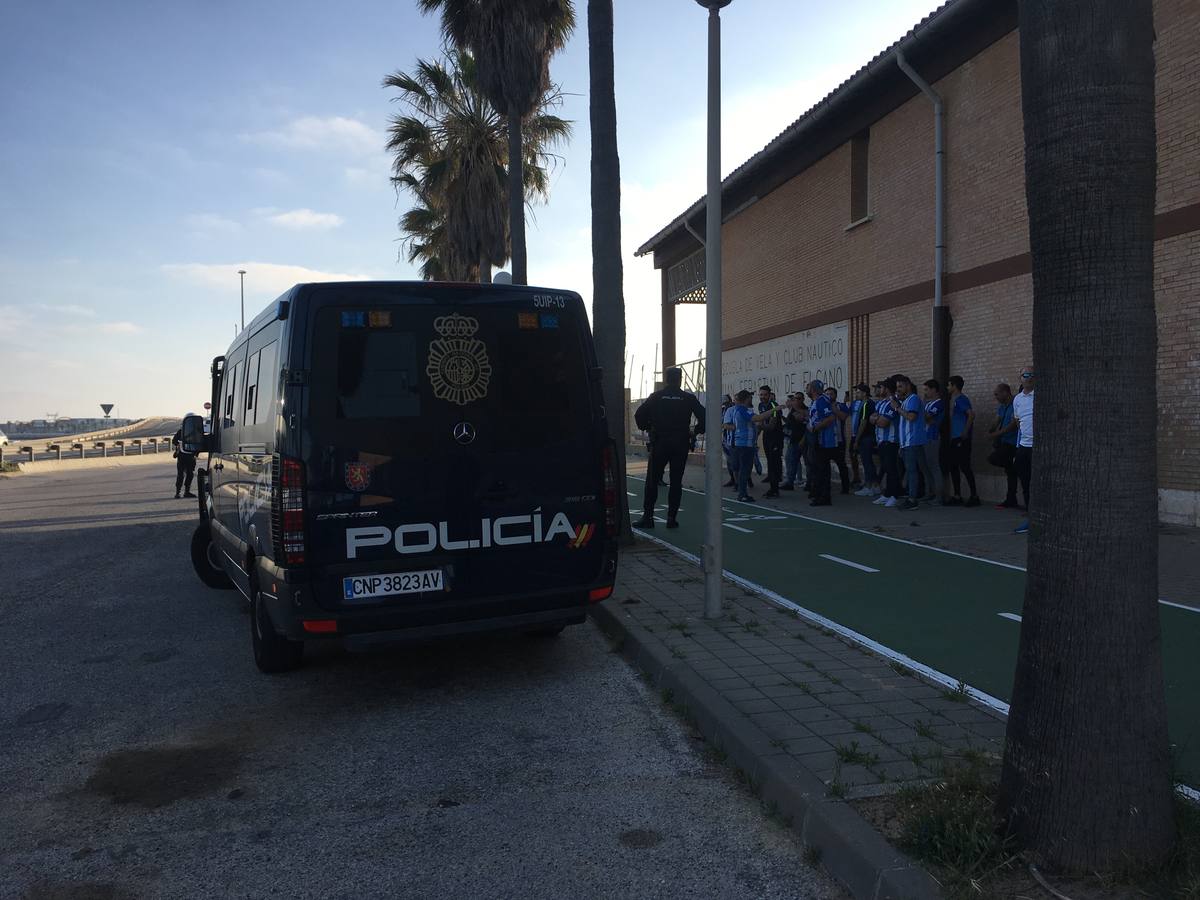 Dispositivo policial del Cádiz-Málaga. Partido de alto riesgo en Carranza