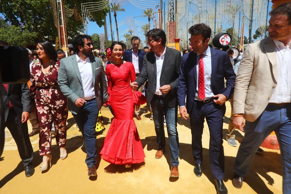 FOTOS: Inés Arrimadas, Juan Marín y Carlos Pérez en la Feria de Jerez