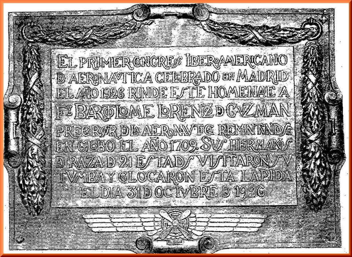 Dedicatoria a Lorenzo de Guzmán en 1926 en una placa realizada por Julio pascual en 1926. Revista Blanco y Negro. 