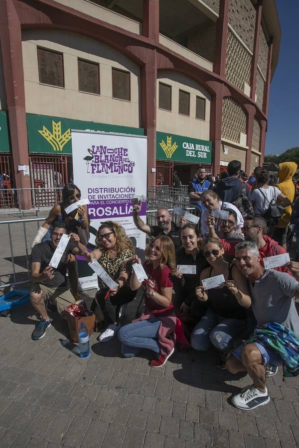 Las colas para las invitaciones del concierto de Rosalía en Córdoba, en imágenes