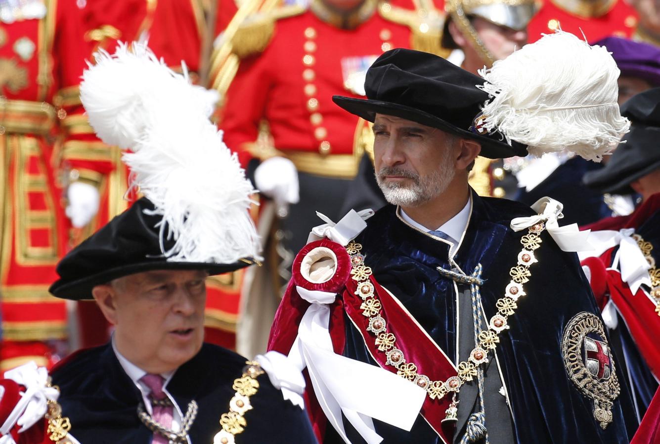 El Rey, durante la procesión a pie. 