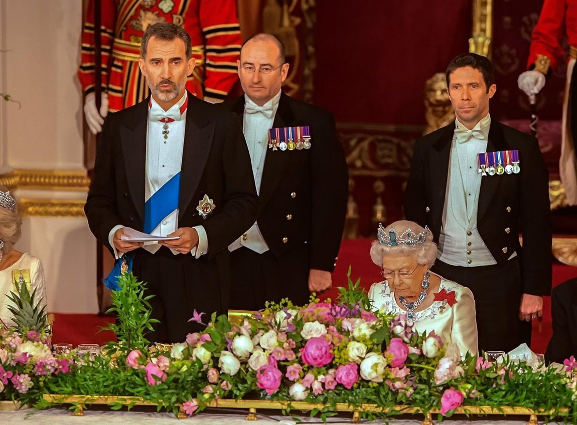 El Rey, durante una visita de estado de tres días al Reino Unido. 