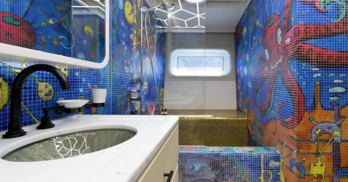 Khalilah. Parte de su espacio se reserva a los niños y se concibió en tonos alegres y motivos infantiles