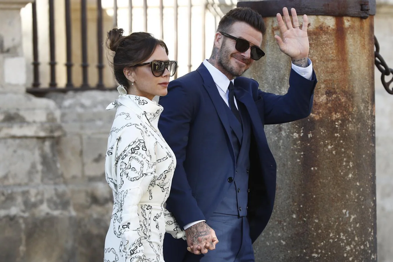 David y Victoria Beckham. En junio de 2019, durante la boda de Pilar Rubio y Sergio Ramos en Sevilla.