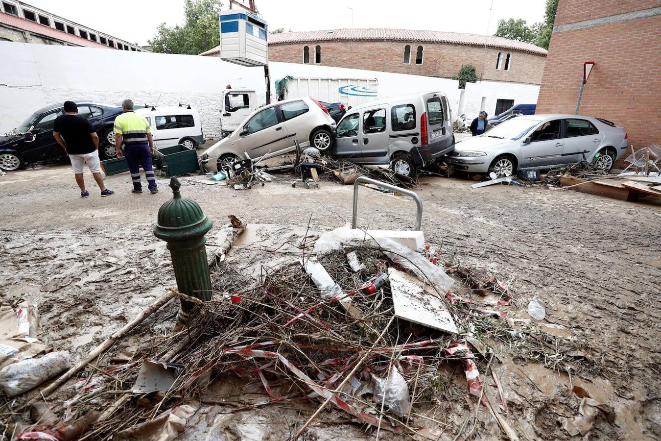 El día después de las inundaciones de Tafalla, en imágenes