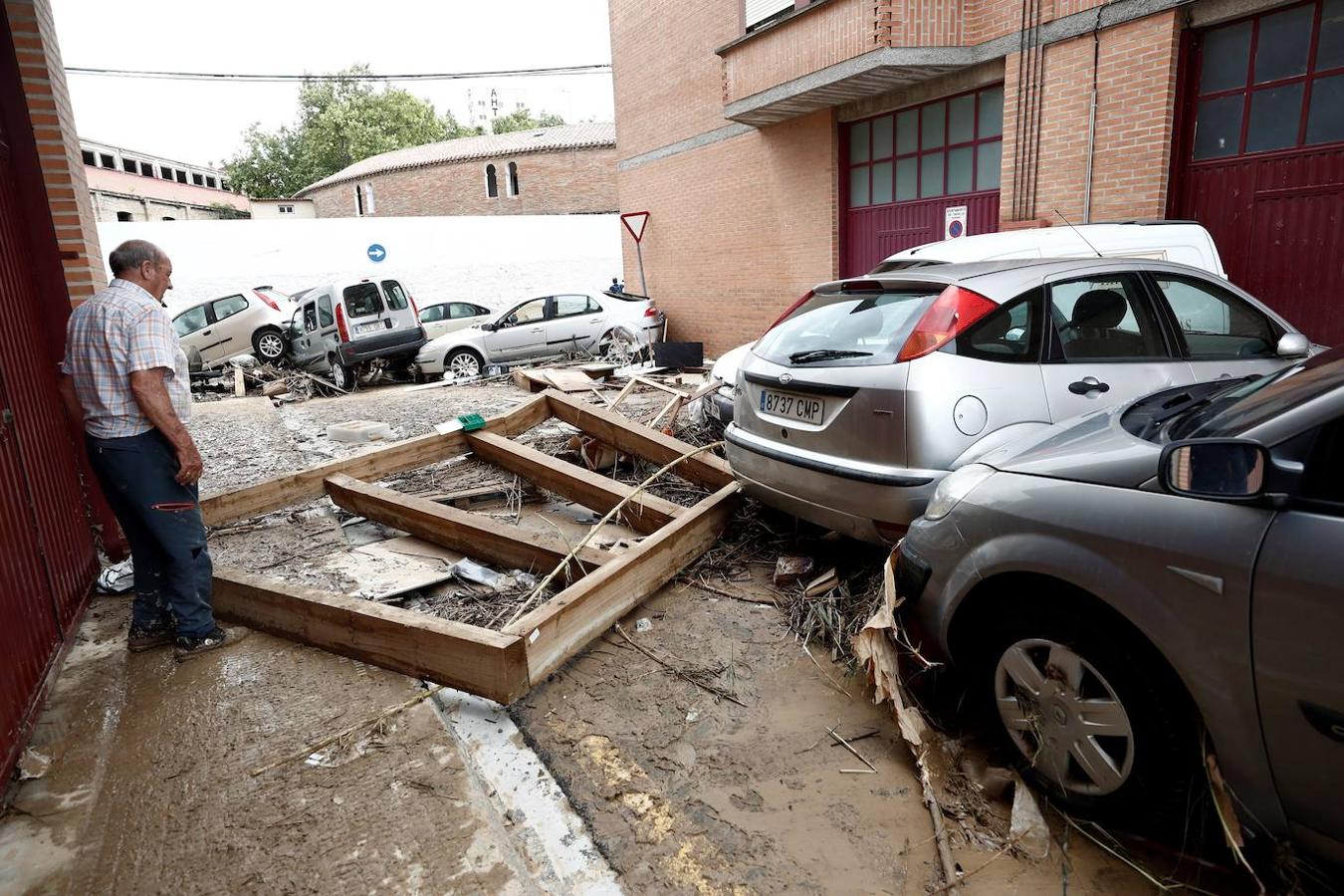 El día después de las inundaciones de Tafalla, en imágenes