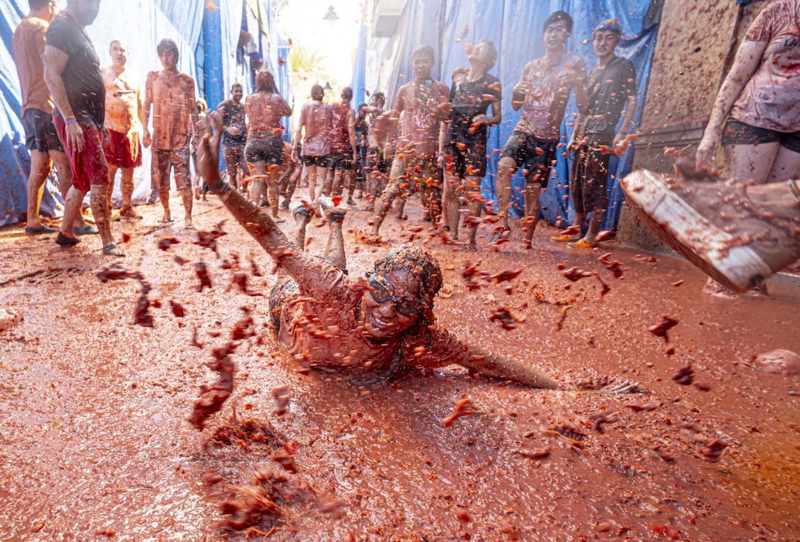 Las mejores imágenes de la Tomatina de Buñol 2019. 