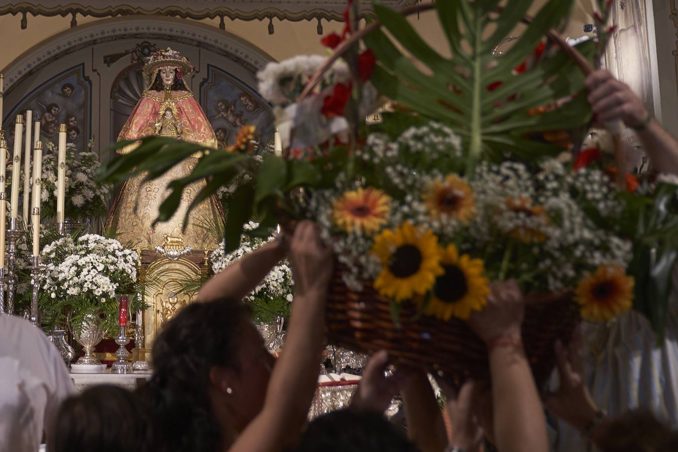 En imágenes, ofrenda floral para la Virgen del Rocío