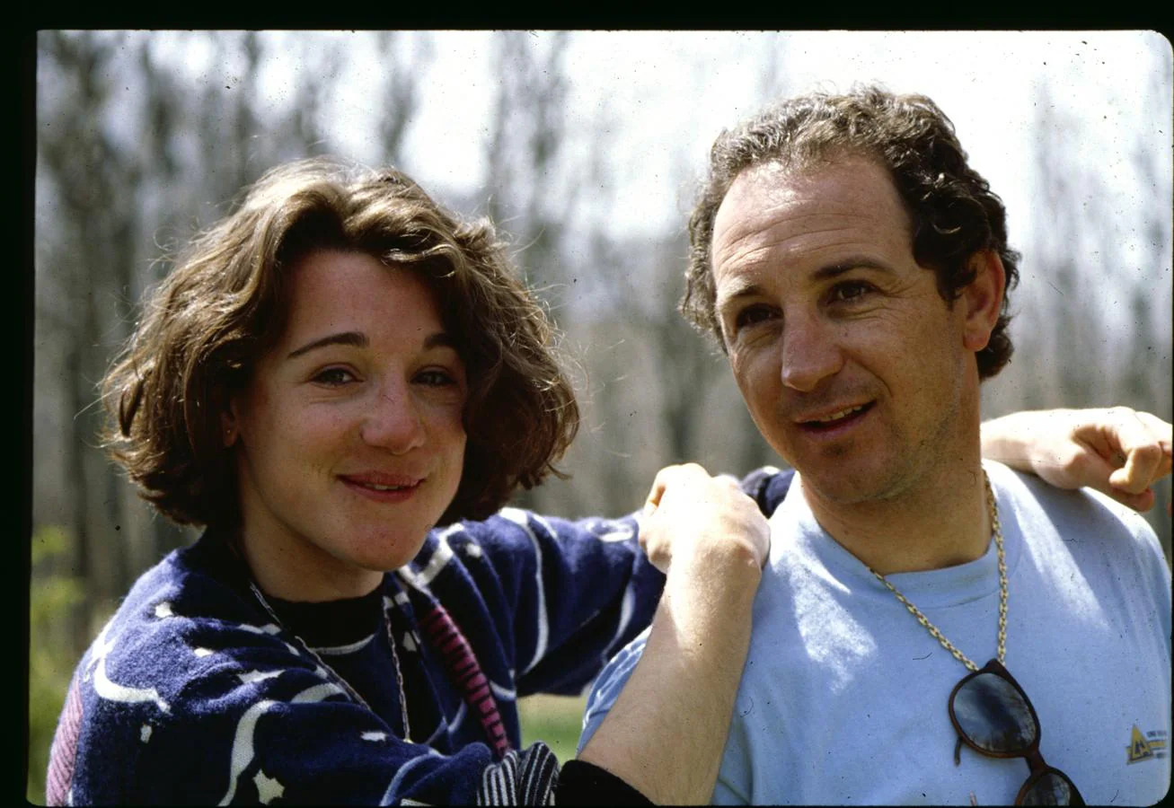 Cercedilla (Madrid). Blanca Fernández Ochoa con su hermano Paco, en abril de 1985. 