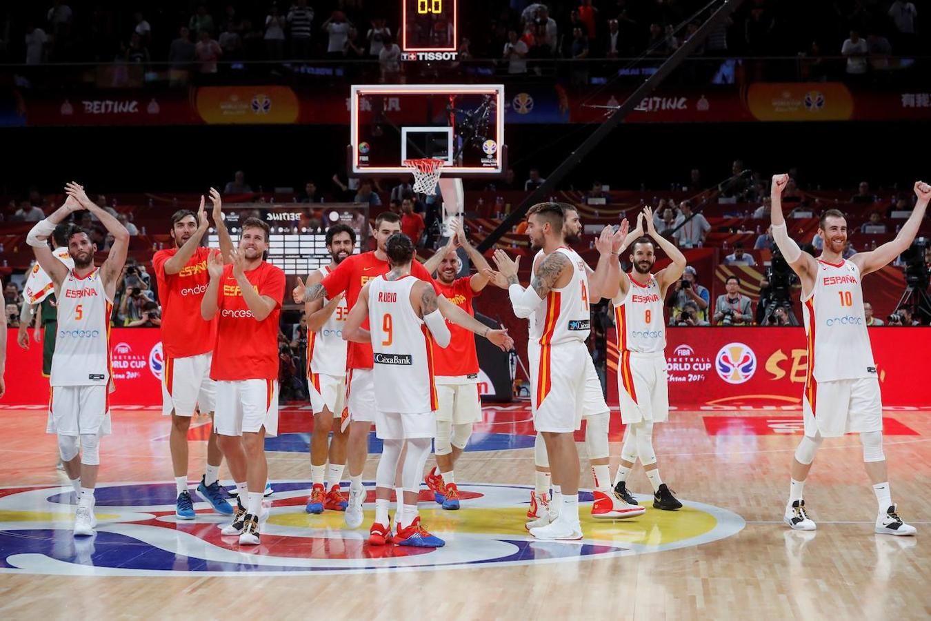 España celebra el pase a la final del Mundial. 