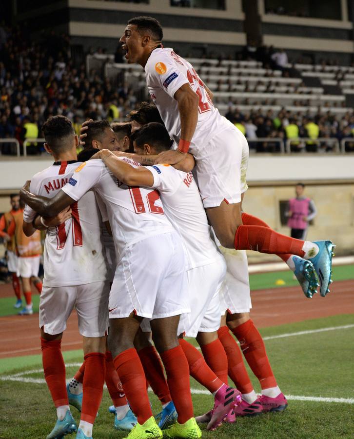 Las mejores imágenes del Qarabag - Sevilla Fútbol Club en Bakú (0-3)