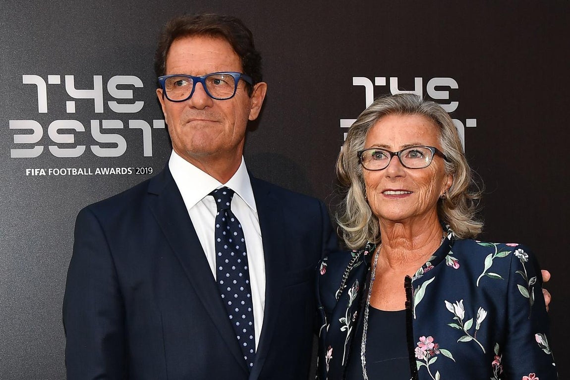 Fabio Capello y su mujer, Laura Ghisi. 