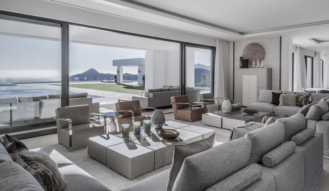 Villa Heaven 11. La propiedad se asoma a su jardín paisajístico y la infinity pool al aire libre, al chill-out bar y al salón junto al jacuzzi. También hay más de 300 metros de terrazas cubiertas y descubiertas que rodean la casa y la piscina..