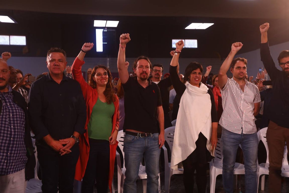 Pablo Iglesías participa en un mitín de Podemos en Jerez