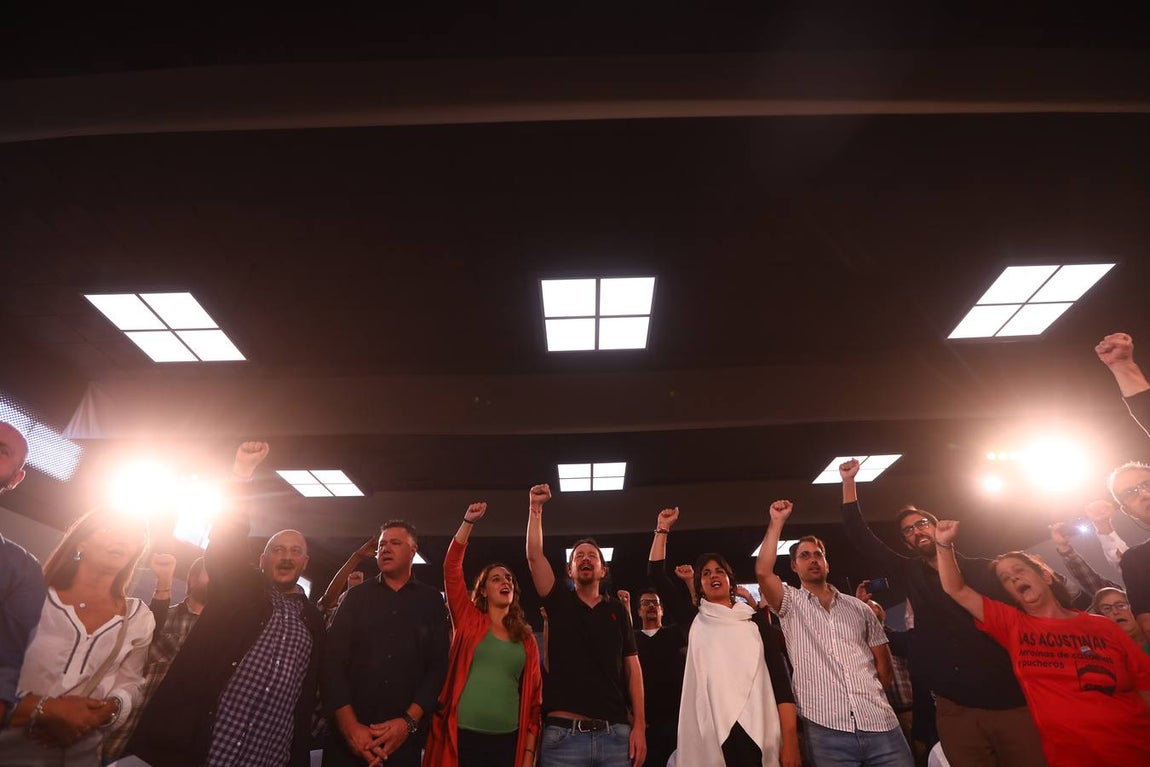 Pablo Iglesías participa en un mitín de Podemos en Jerez