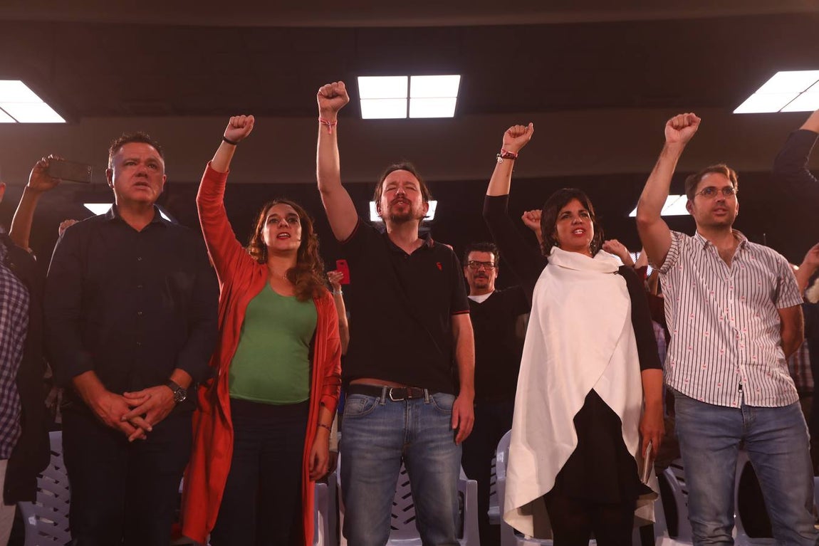 Pablo Iglesías participa en un mitín de Podemos en Jerez