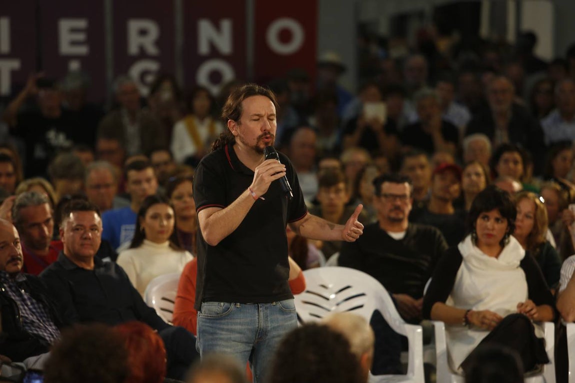 Pablo Iglesías participa en un mitín de Podemos en Jerez