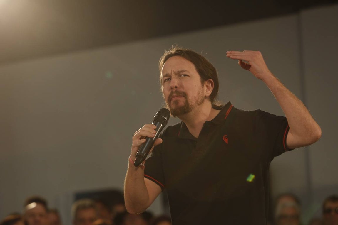 Pablo Iglesías participa en un mitín de Podemos en Jerez