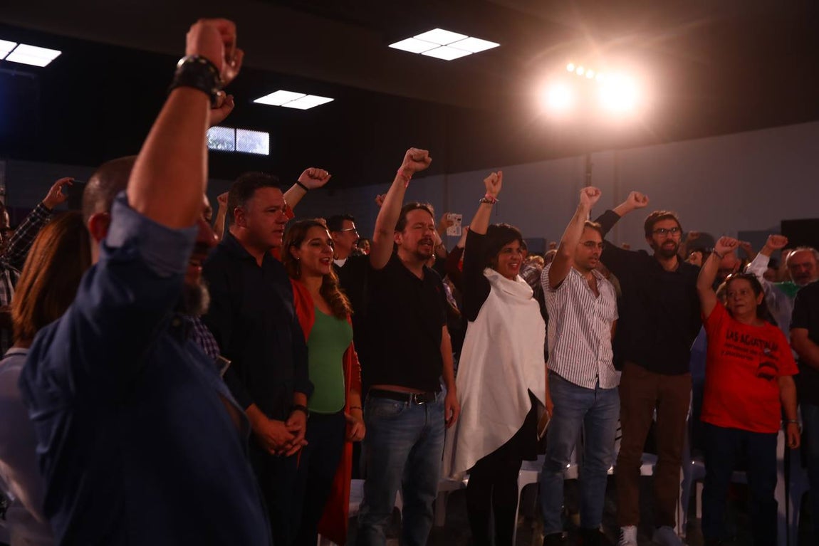 Pablo Iglesías participa en un mitín de Podemos en Jerez