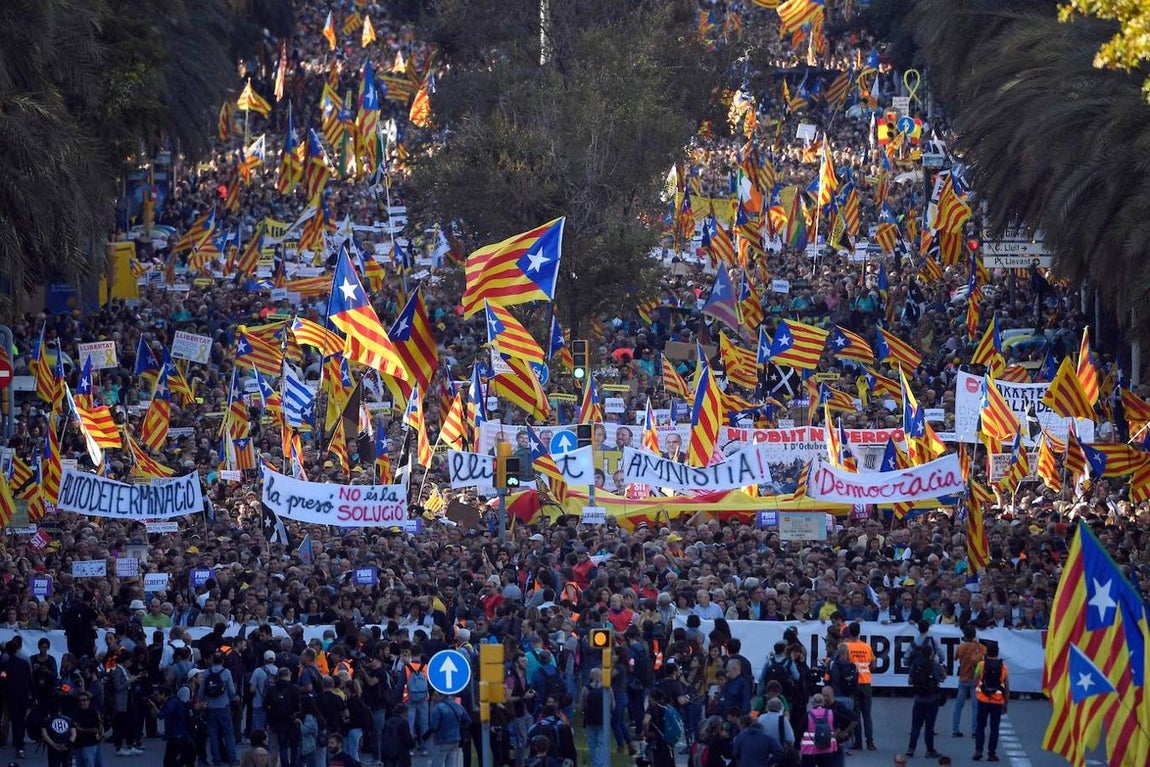 La manifestación independentista de Barcelona, en imágenes