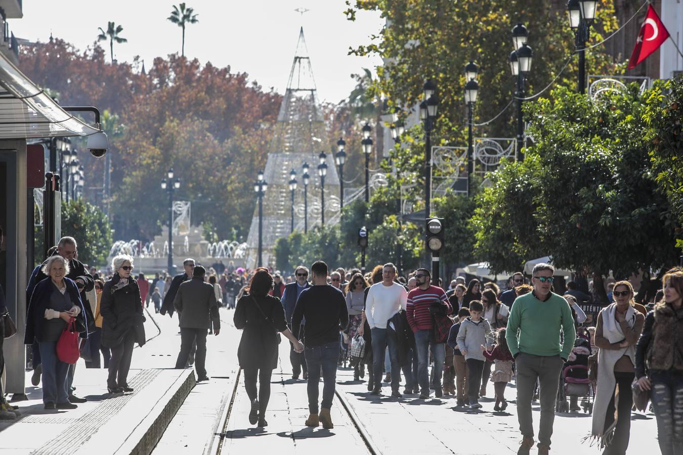 Lleno total en el centro de Sevilla