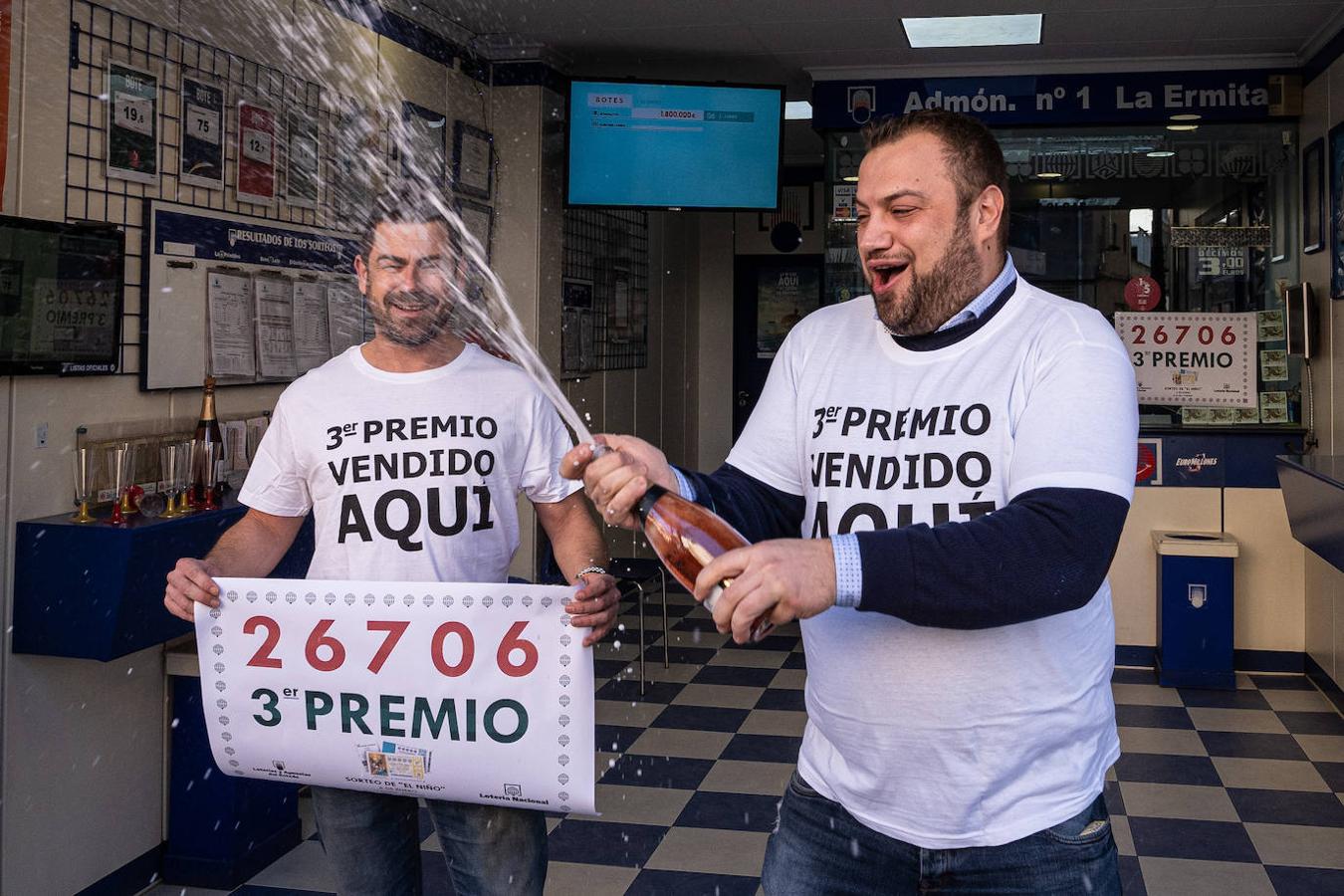 Celebración del Tercer Premio de la Lotería del Niño. 