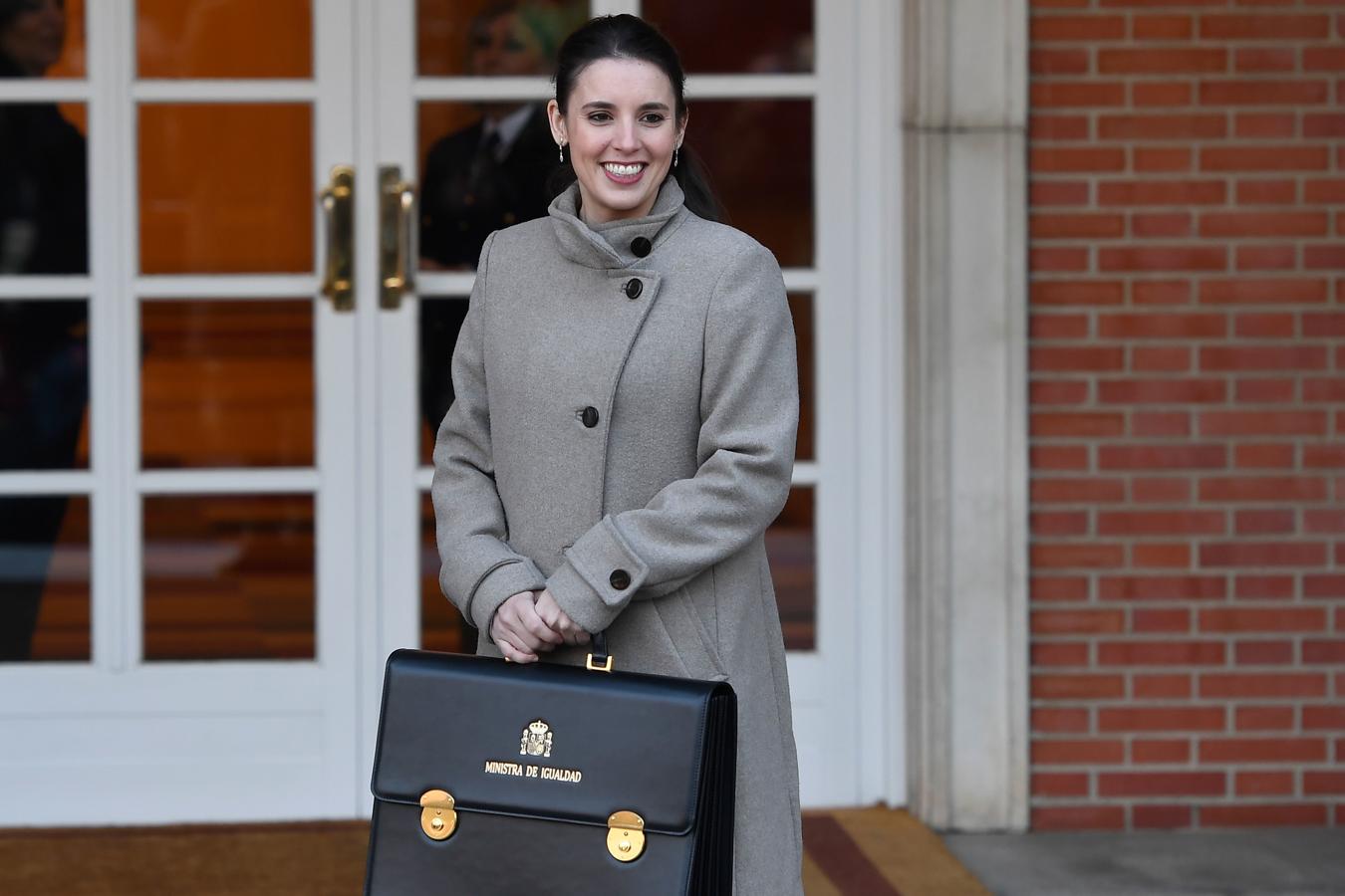 La ministra de Igualdad, Irene Montero a su llegada al palacio de la Moncloa. 