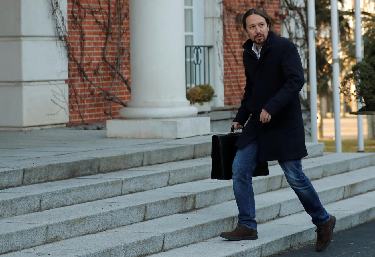 El Vicepresidente de Derechos Sociales y Agenda 2030, Pablo Iglesias, a su llegada al Consejo de Ministros. 