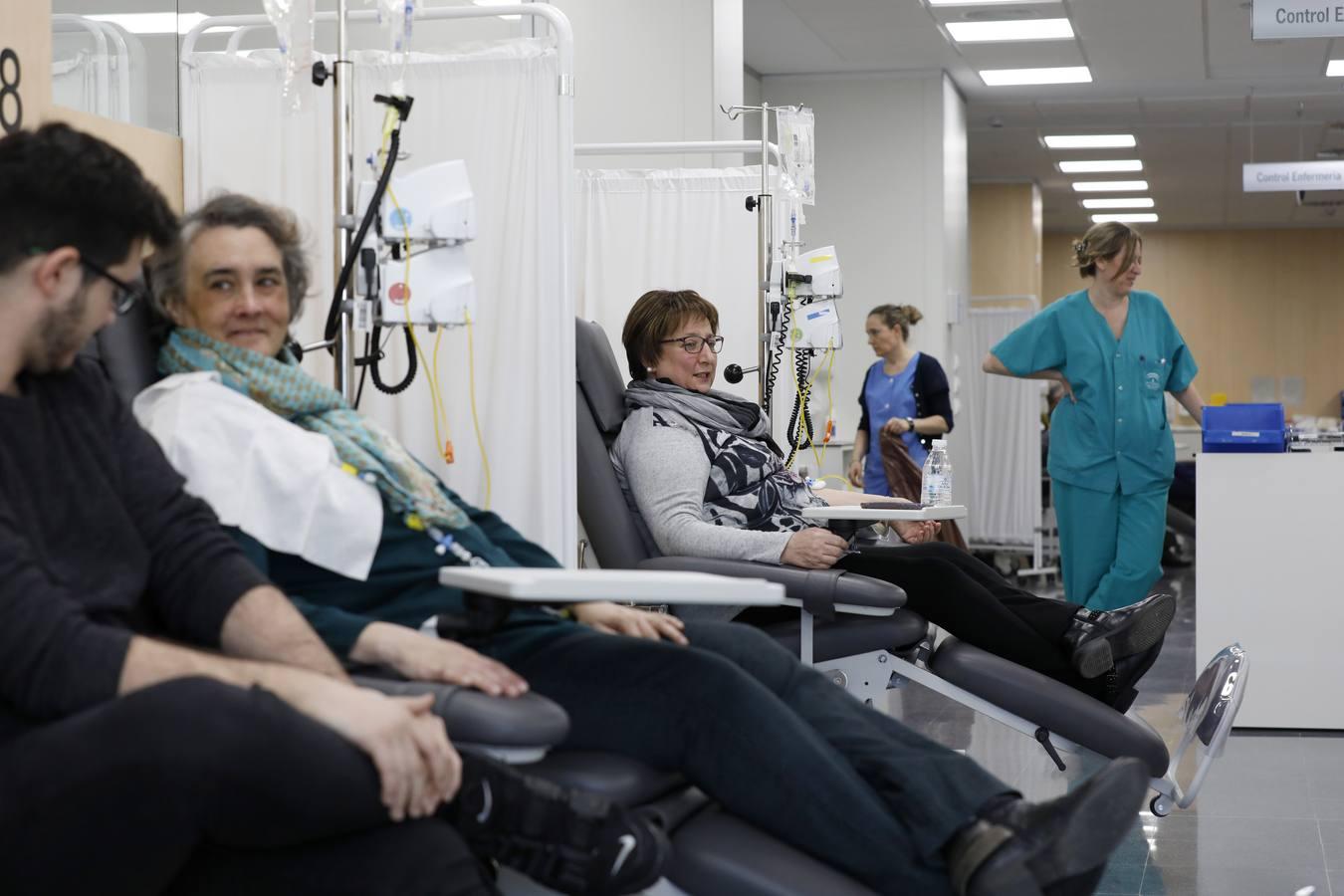 Una mañana en el Hospital de Día de Oncología de Córdoba, en imágenes