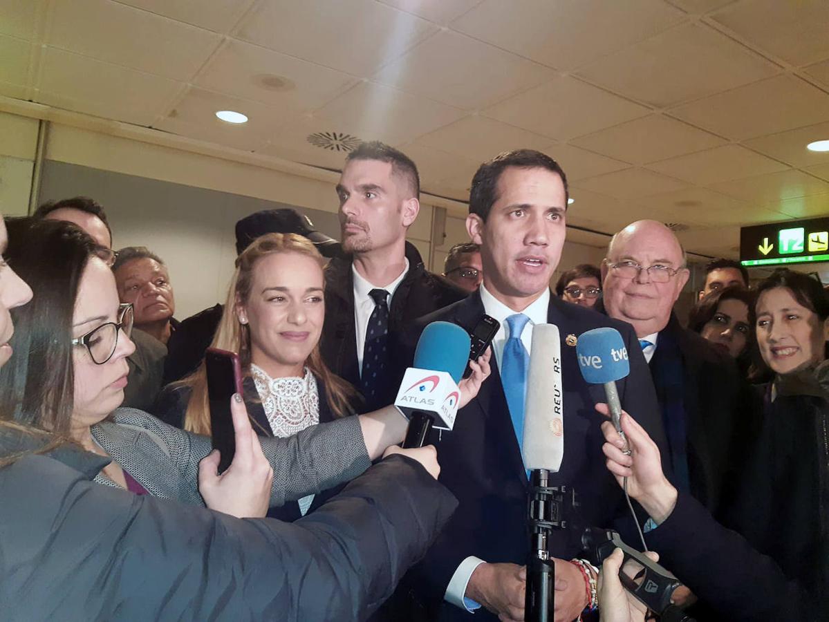 La visita de Juan Guaidó a Madrid, en imágenes