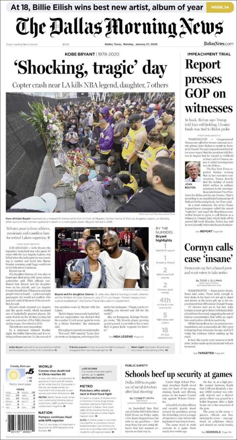 Revista de prensa: conmoción mundial por la muerte de Kobe Bryant