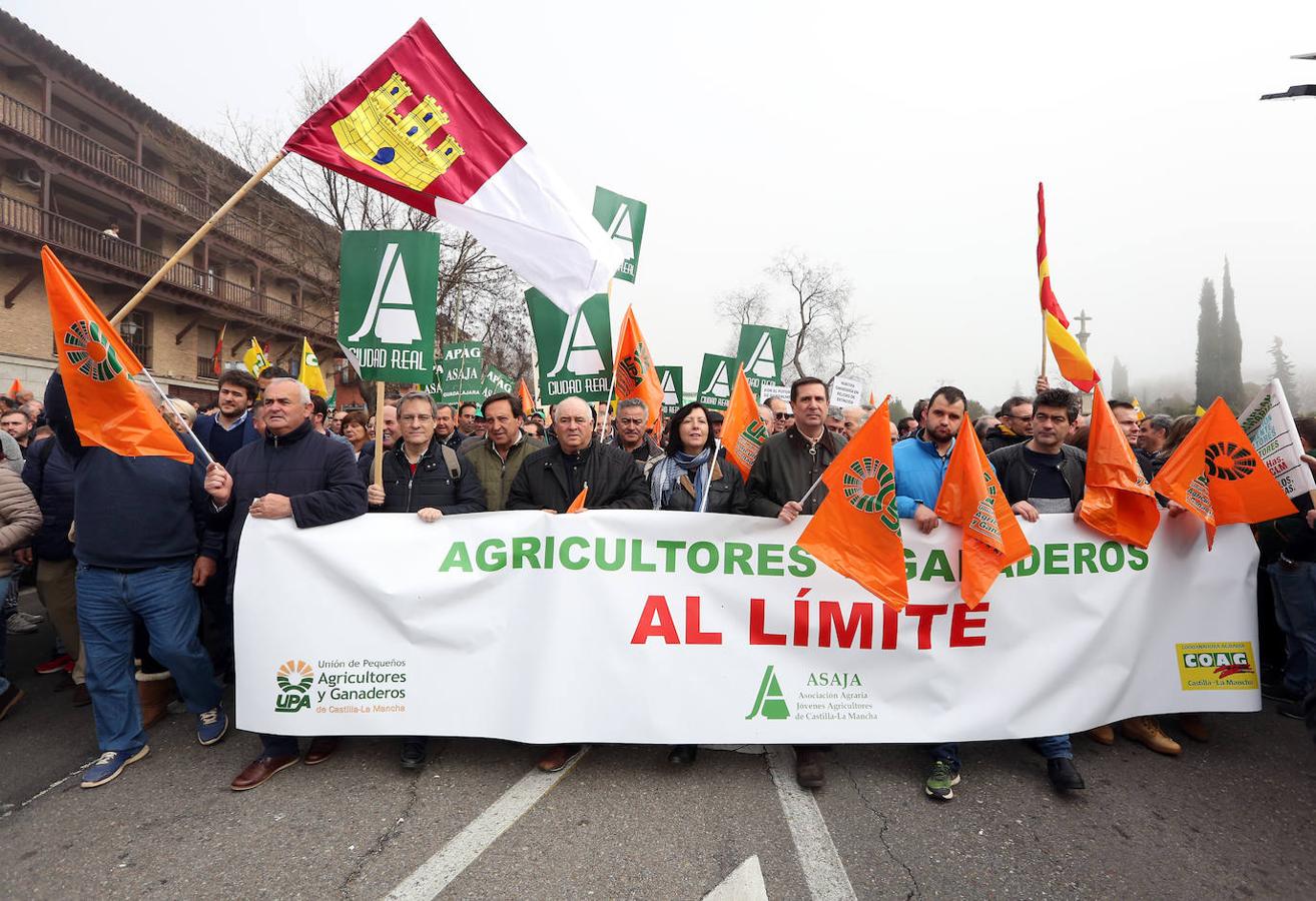 Las imágenes de la multitudinaria protesta de los agricultores y ganaderos en Toledo