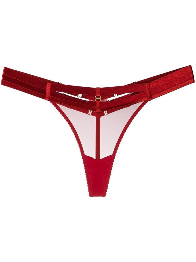 Tanga de Bordelle. De Bordelle es también este tanga Art Déco de estilo strectch, con paneles transparentes, talle bajo y cinturilla elástica. Su precio es de 125 euros.
