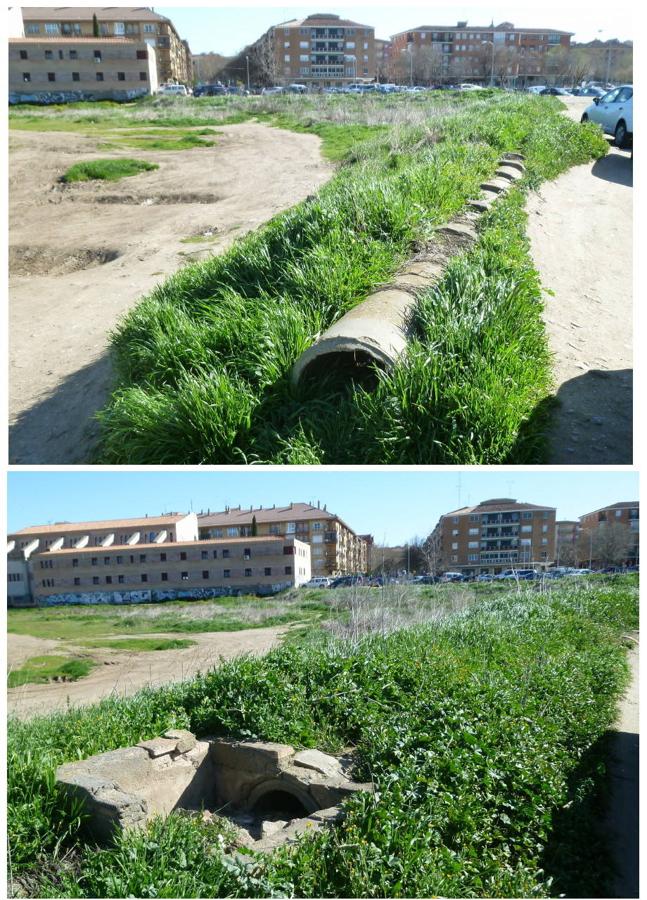 Vestigios de las acequias (continuamente mantenidas hasta 1965) que llevaban el agua de la Mina a las huertas que darían paso al actual barrio de Santa Teresa. FOTOS RAFAEL DEL CERRO. 